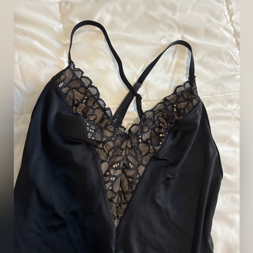 Adika black bodysuit with lace detail